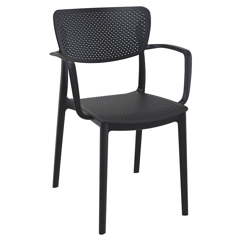 33 Black Stackable Patio Dining Arm Chair