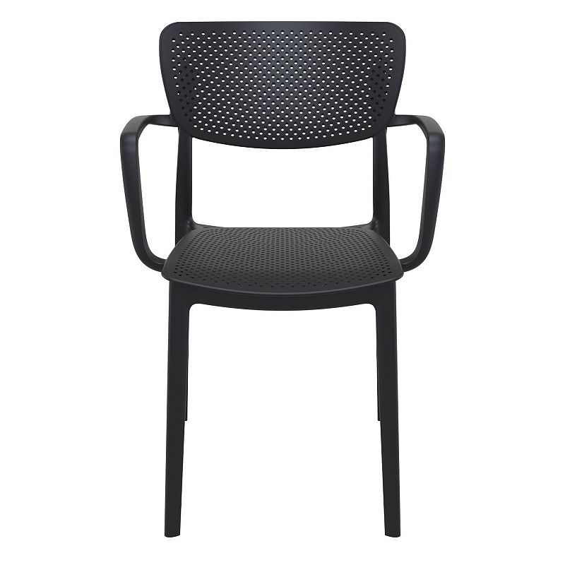 33 Black Stackable Patio Dining Arm Chair