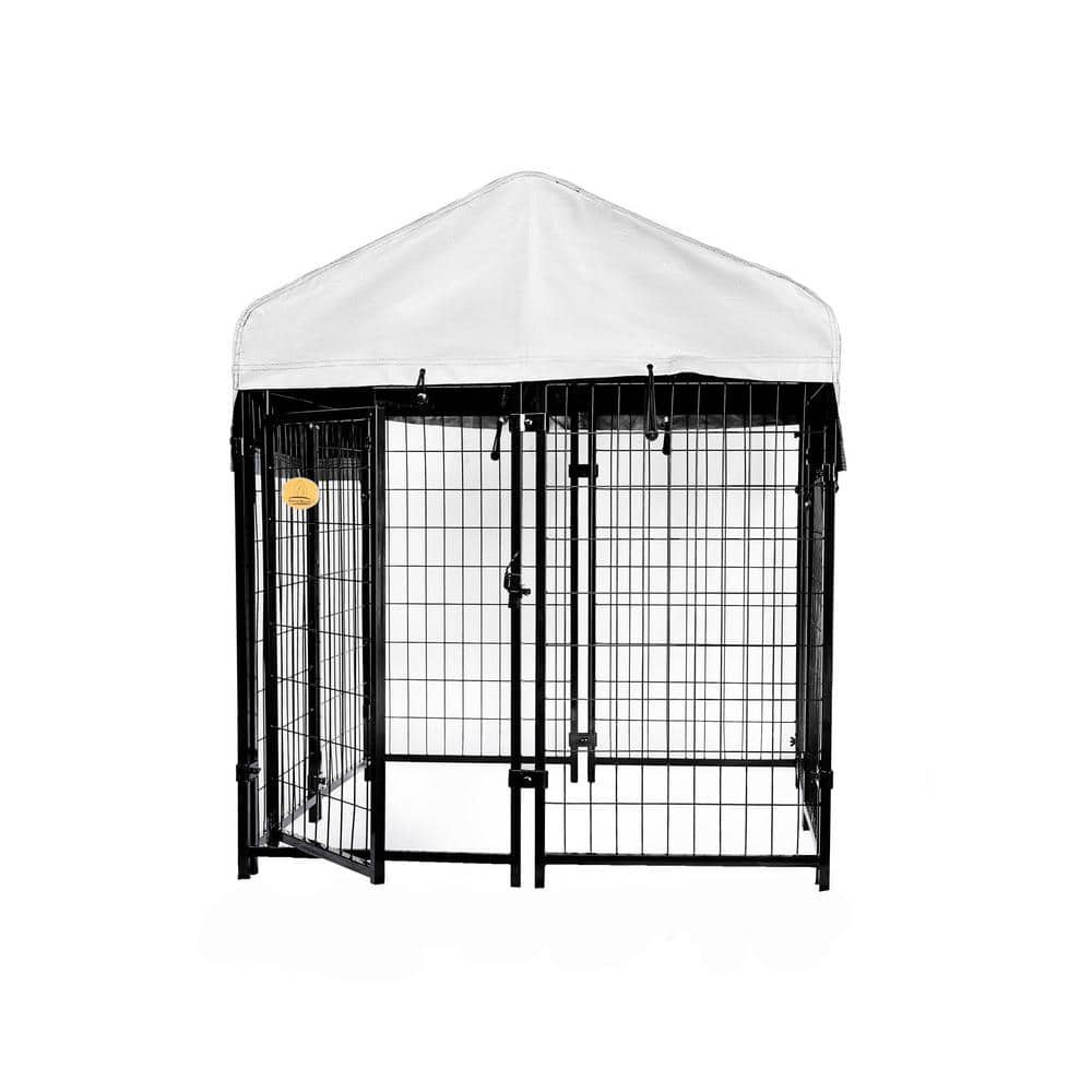 KennelMaster 52 in. x 4 ft. x 4 ft. Welded Wire Dog Fence Kennel Kit DK5244WC