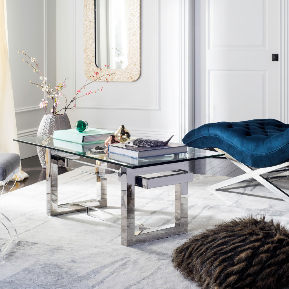 Safavieh Couture Montrelle Glass Coffee Table   Contemporary   Coffee Tables   by Safavieh  Houzz