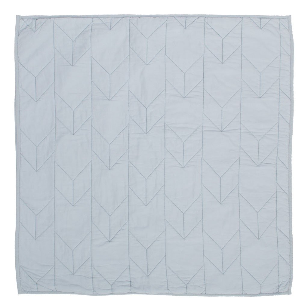 Light Blue Chevron Quilt Euro Sham