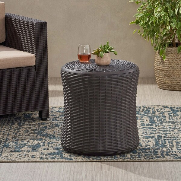 Patio Side Table with Weatherresistant Properties and a Unique Plastic Blend Material