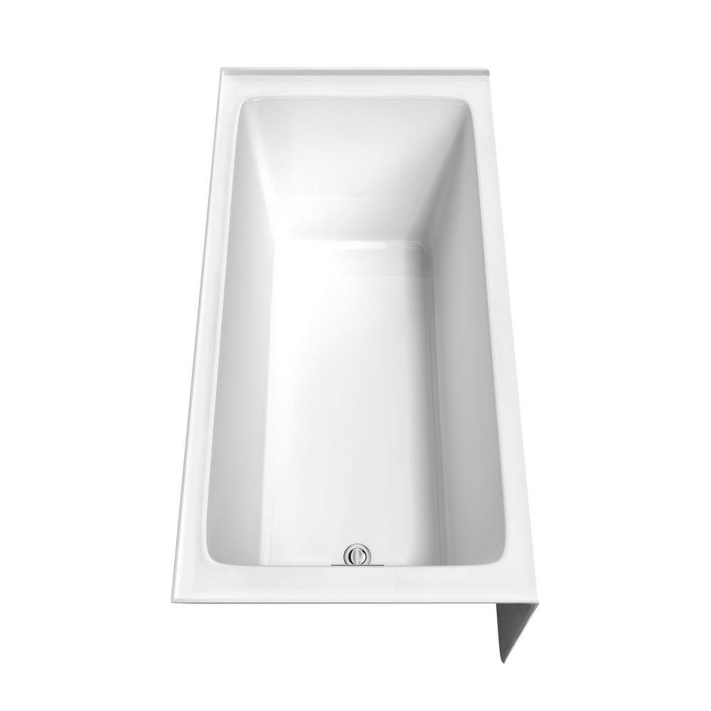 Wyndham Collection Grayley 60 in. L x 30 in. W Acrylic Left Hand Drain Rectangular Alcove Bathtub in White with Chrome Trim WCBTW16030L