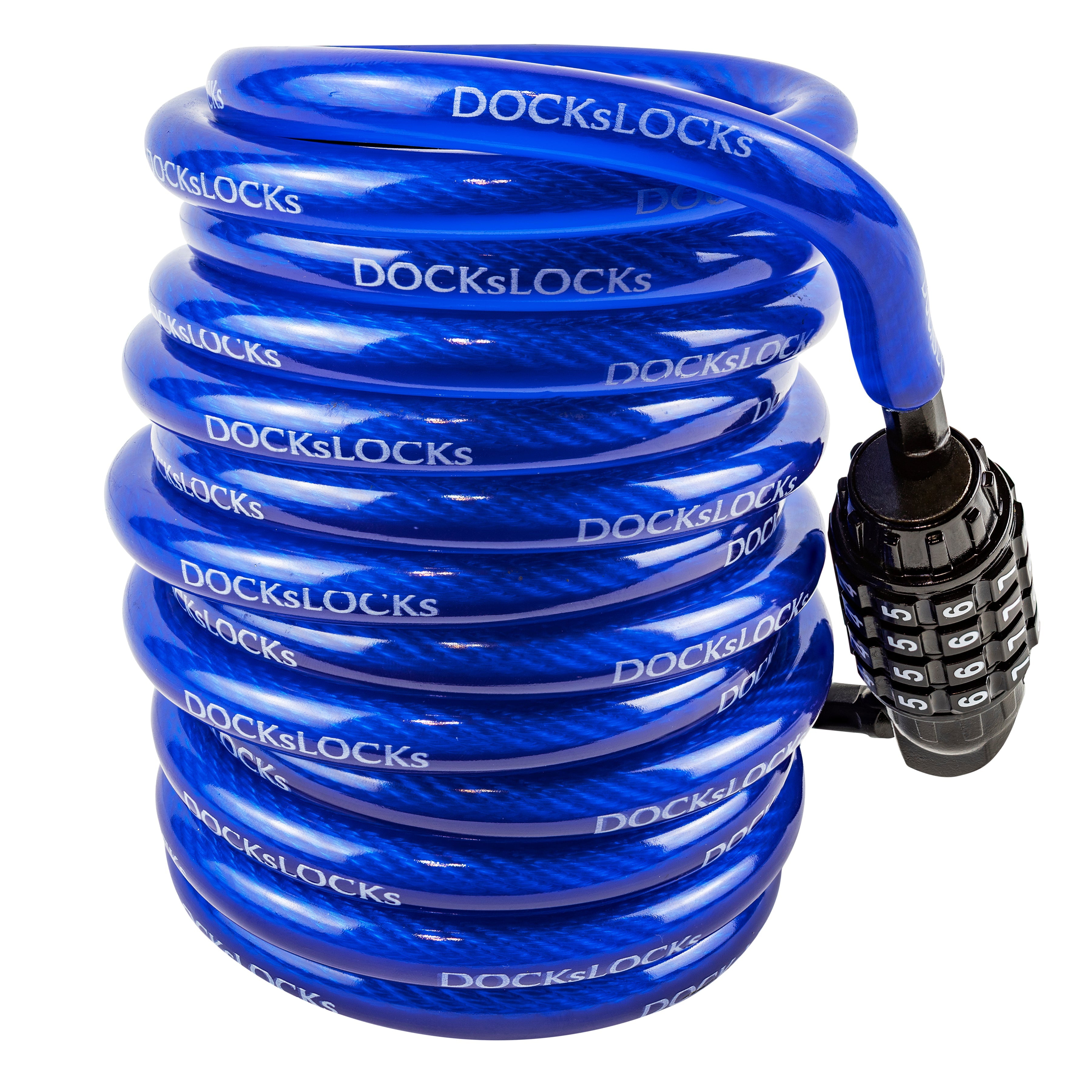 DocksLocks Anti-Theft Weatherproof Coiled Security Cable with Re-settable Combination Lock (5'， 10'， 15'， 20' or 25')