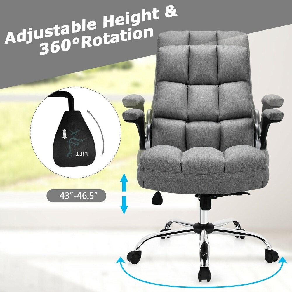 Adjustable Swivel Office Chair with High Back and Flip up Arm for Home and Office   30\