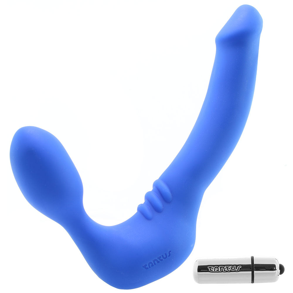 Strapless Slim Silicone Double Dildo in Blue