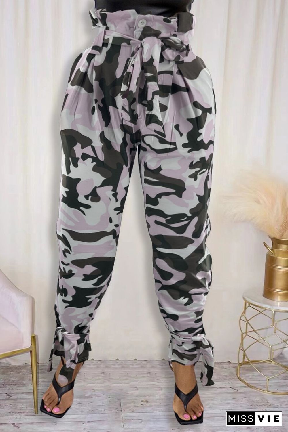 Casual Hip Hop Loose Jogger Camouflage Print Pants