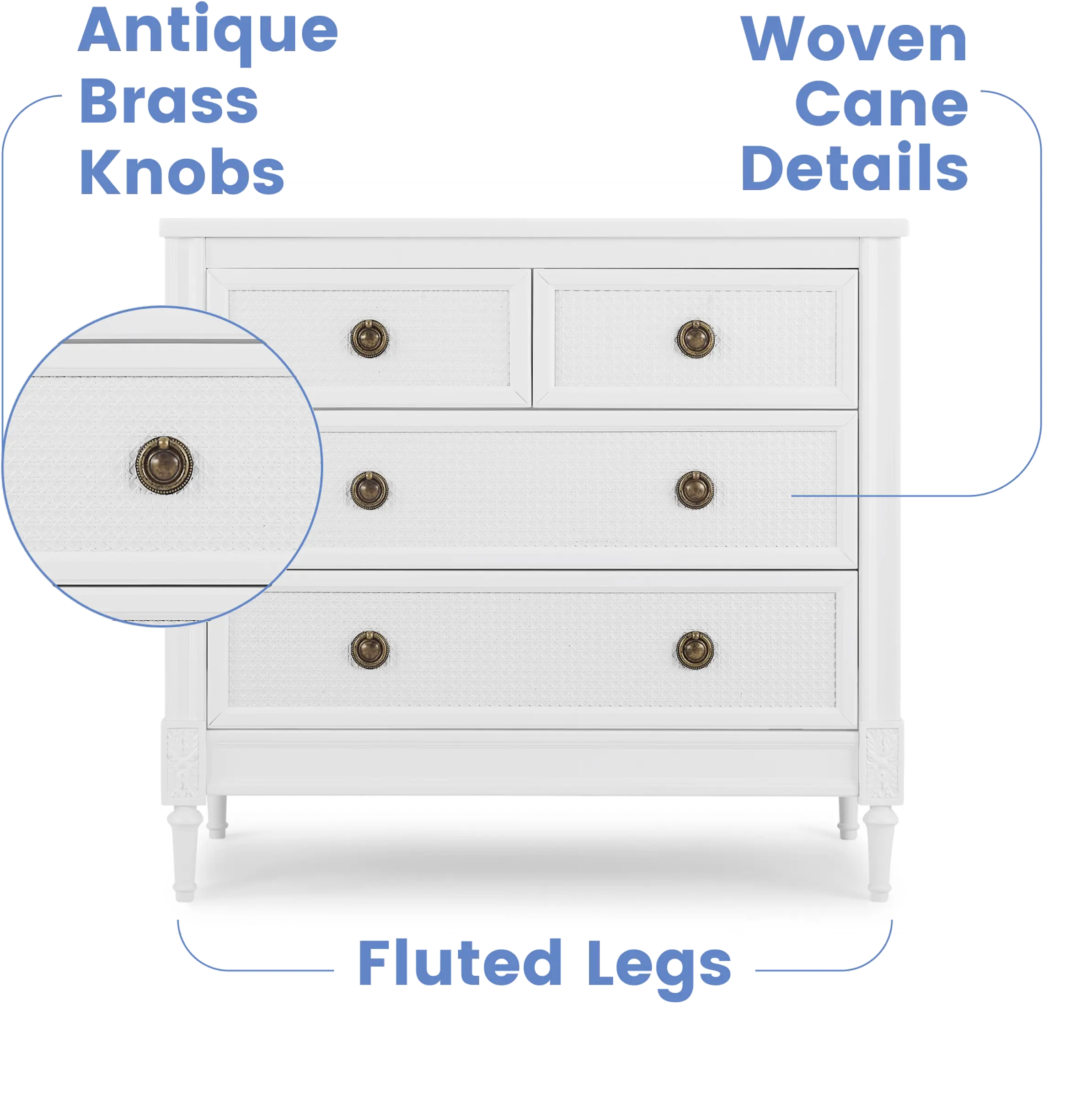 Madeline White Dresser with Changing Top