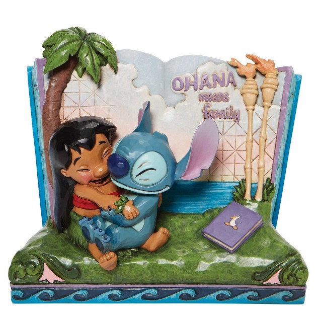 Jim Shore Ohana Means Family One Figurine 5 75 Inches Lilo amp Stitch Story Book 6010087 Resin Blue