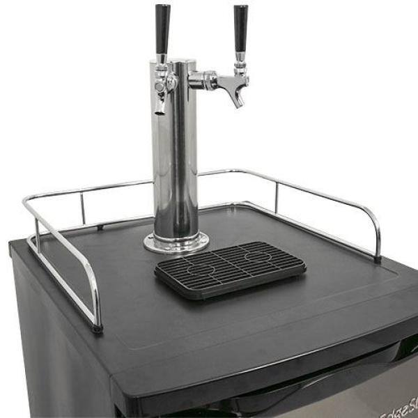 EdgeStar Twin Tap 20 in. Full Size Beer Keg Dispenser with Low Temperature Settings in Stainless Steel KC2000SSTWIN