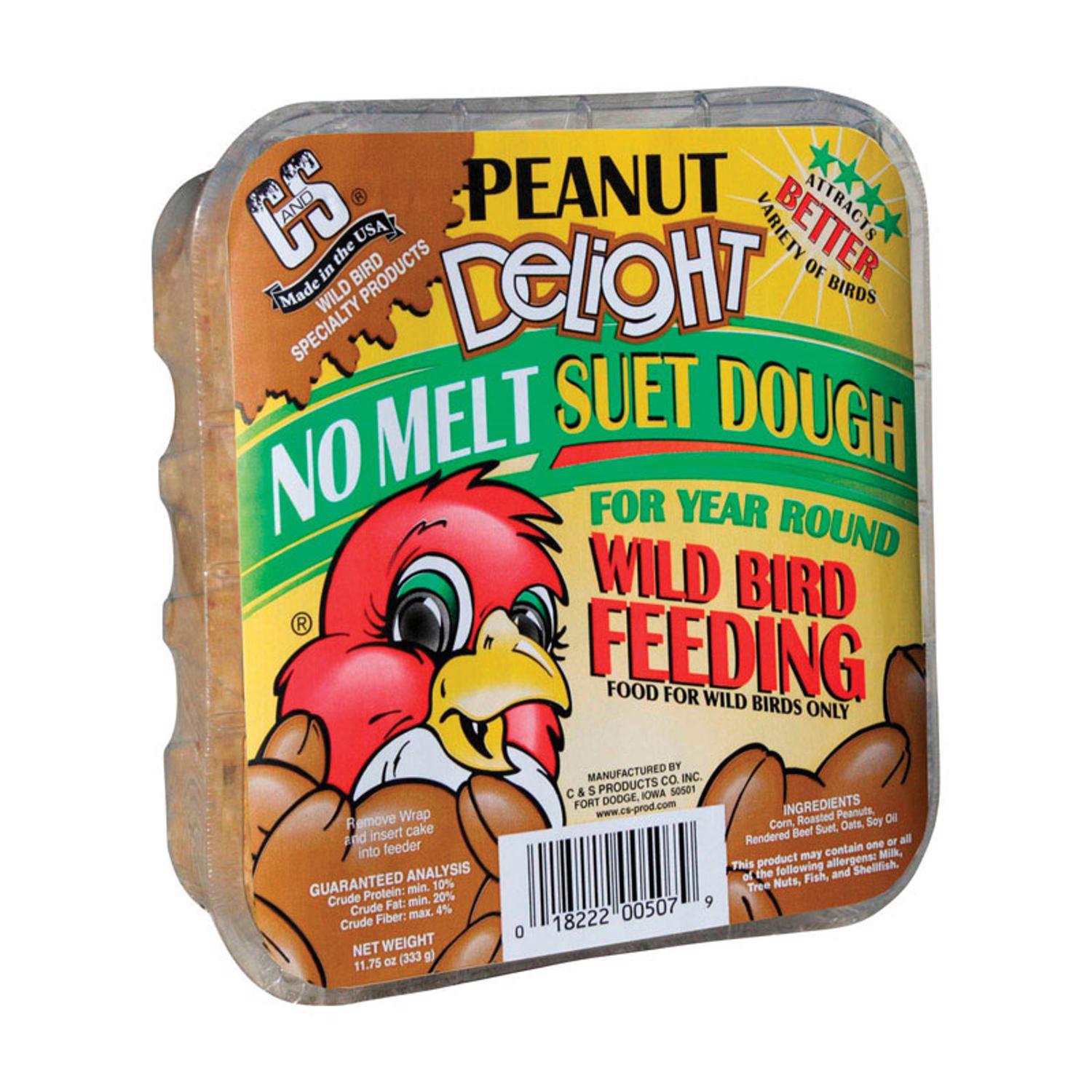 CandS Products Peanut Delight Assorted Species Beef Suet Wild Bird Food 11.75 oz