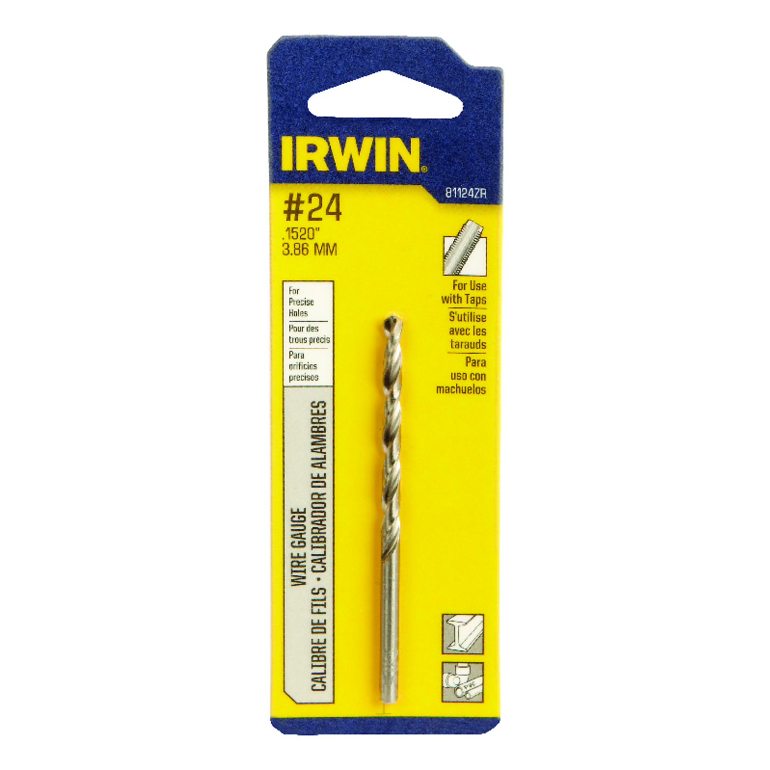 Irwin #24 X 3-1/8 in. L High Speed Steel Wire Gauge Bit 1 pc