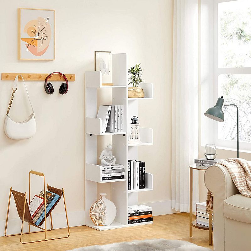 Bookcase， Tree-shaped Bookshelf With 8 Storage Shelves， Rounded Corners