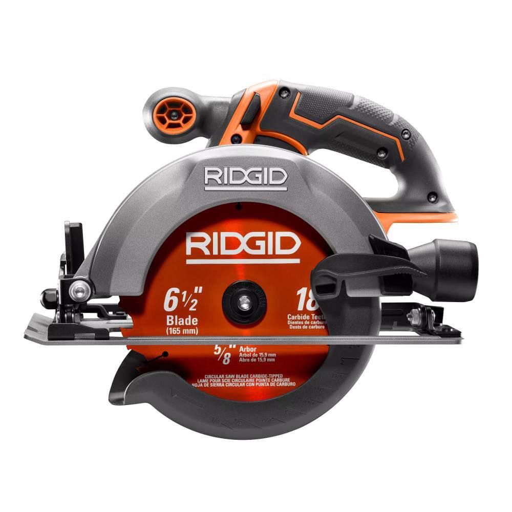 RIDGID 18V Cordless 6-12 in. Circular Saw with 18V Lithium-Ion 4.0 Ah Battery R8655B-AC87004