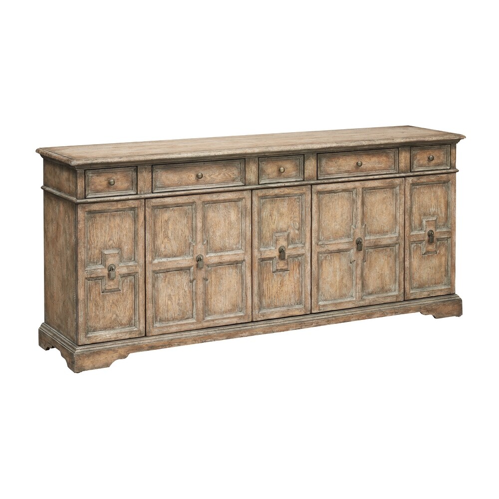 Somette Sussex Rustic Brown Five Door Five Drawer Credenza
