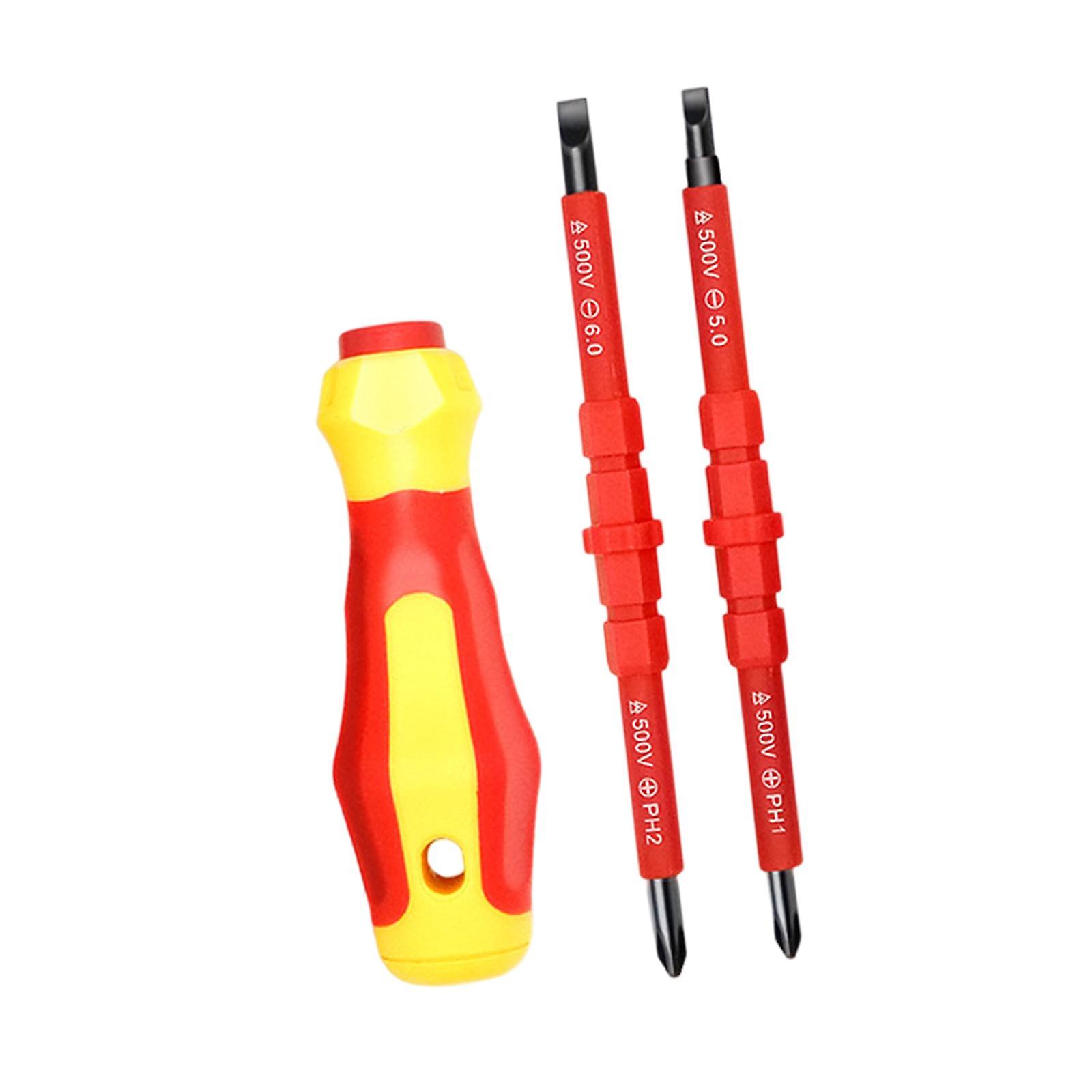 Insulated Screwdriver Set Slotted And Square Tips For Rc Car Computer Repair