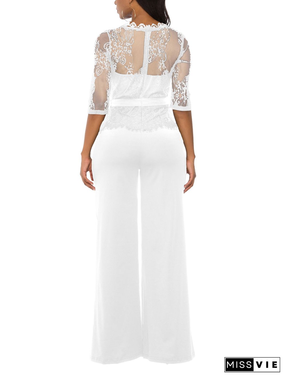 Lace Wide Leg Jumpsuit Pants