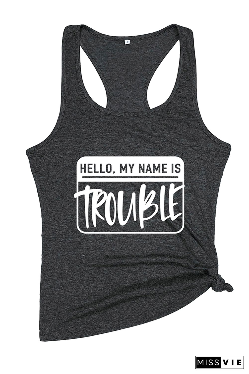 Hello My Name Is Trouble Sleeveless Tank Top Wholesale