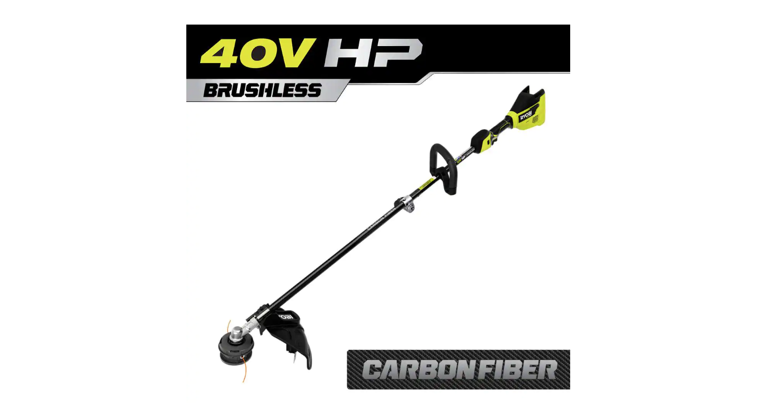 RYOBI RY40209BTLVNM 40V HP Brushless 15 in. Cordless Carbon Fiber Shaft Attachment Capable String Trimmer (Tool Only)