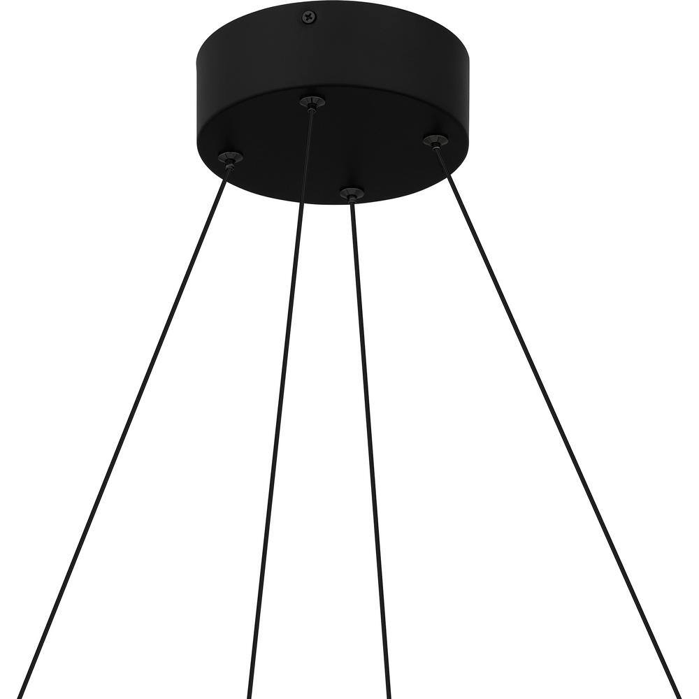 Hampton Bay Mcintosh 33-Watt Integrated LED Matte Black Pendant HD6411B