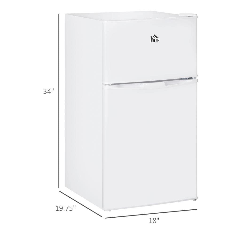 HOMCOM 32 CuFt Retro Mini Fridge in White with Freezer