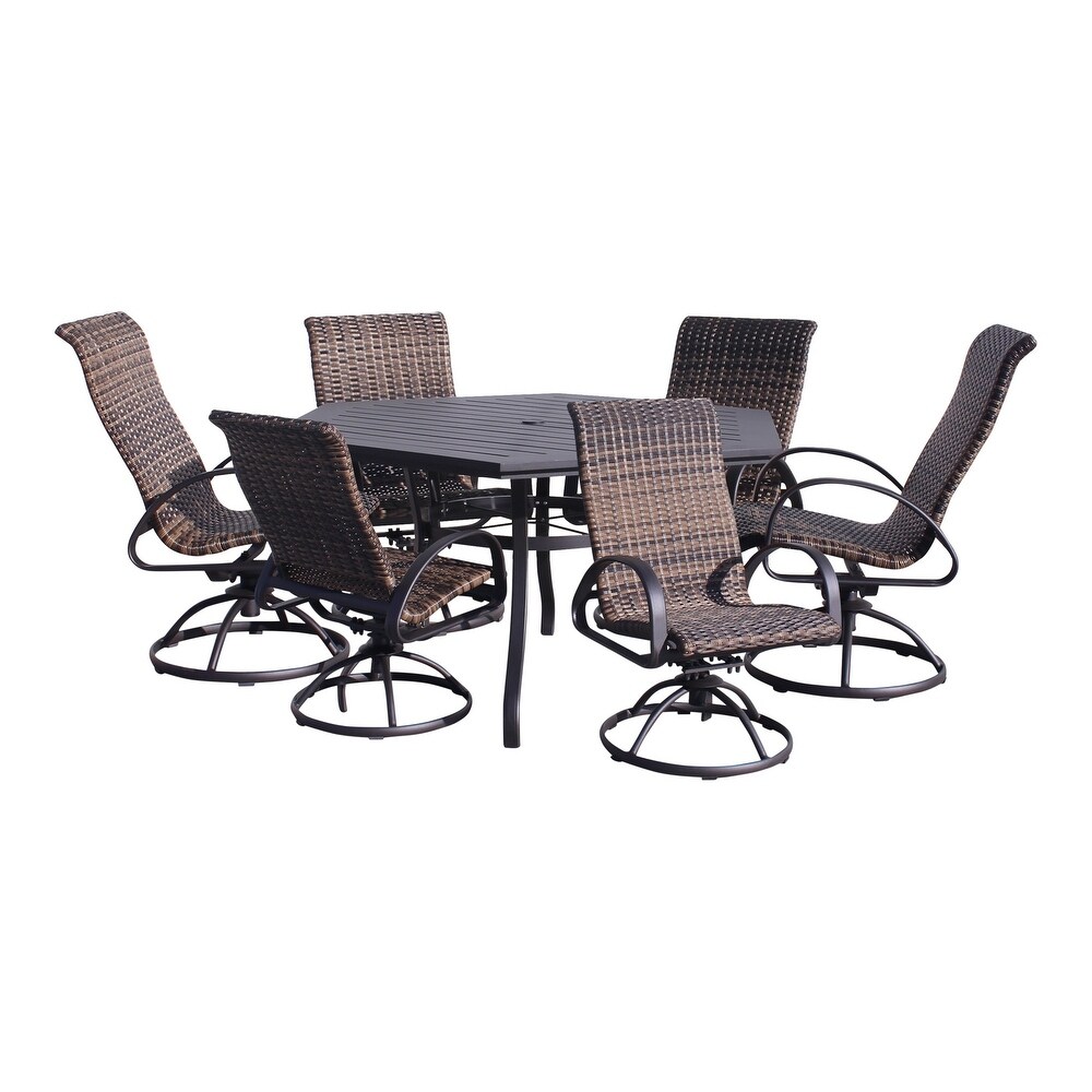 Courtyard Casual Santa Fe 7 Piece Hexagon Dining Set with 60\