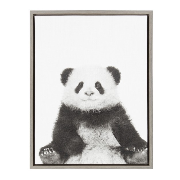 X 24 quot Sylvie Panda Framed Canvas By Simon Te Tai Gray Kate And Laurel