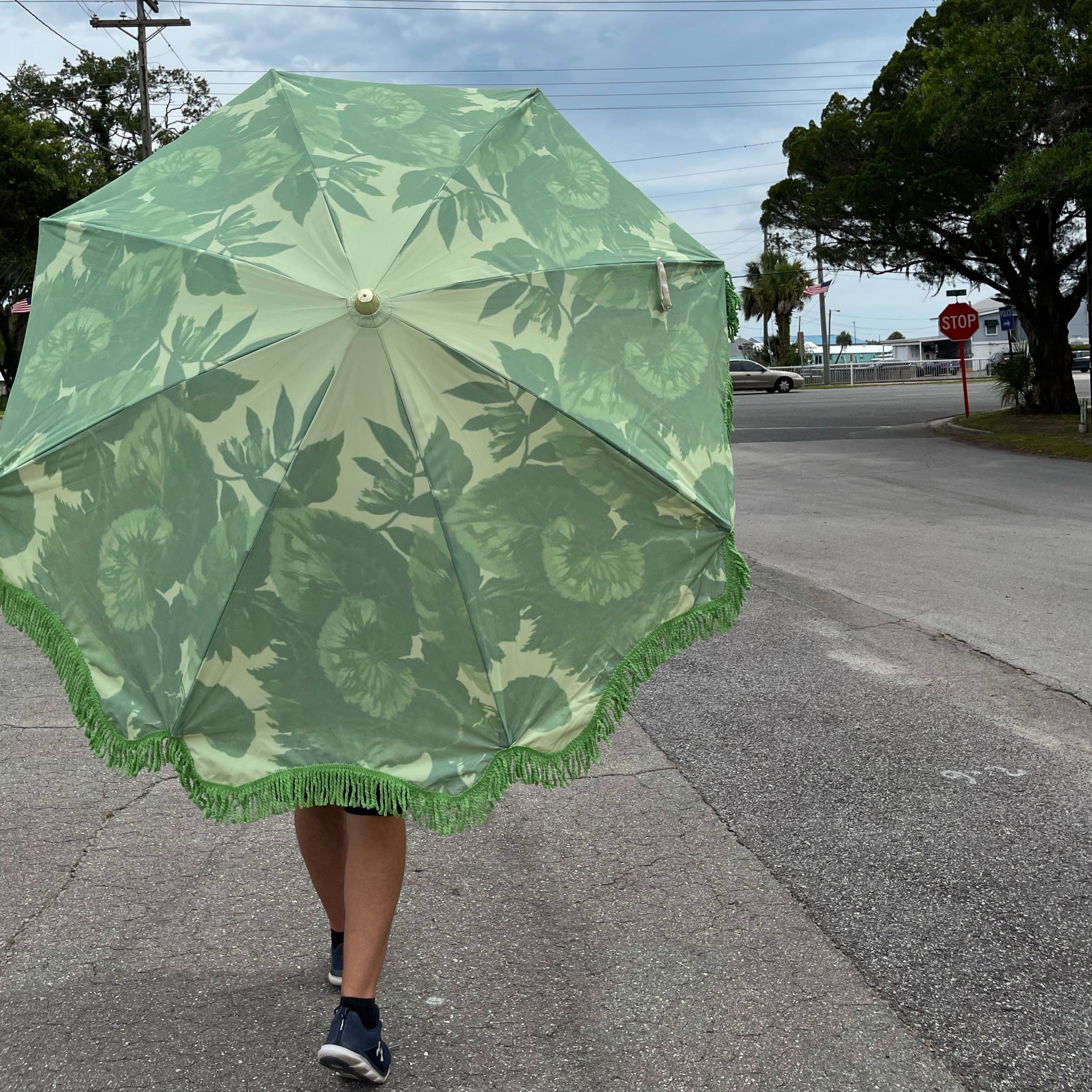 Patio & Beach umbrella floral pistachio