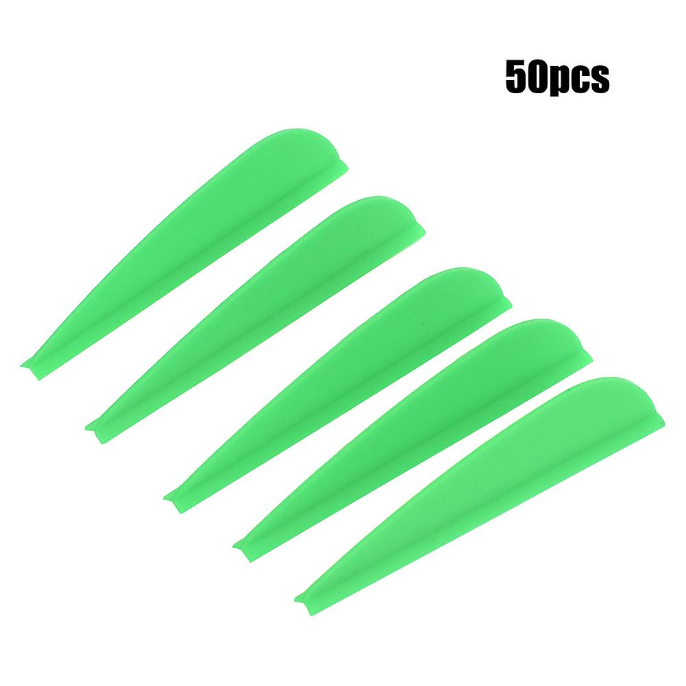 50pcs 1.75 Inch Rubber Universal Arrow Feather Archery Hunting Bow Equipment Diy Tool Accessorygreen