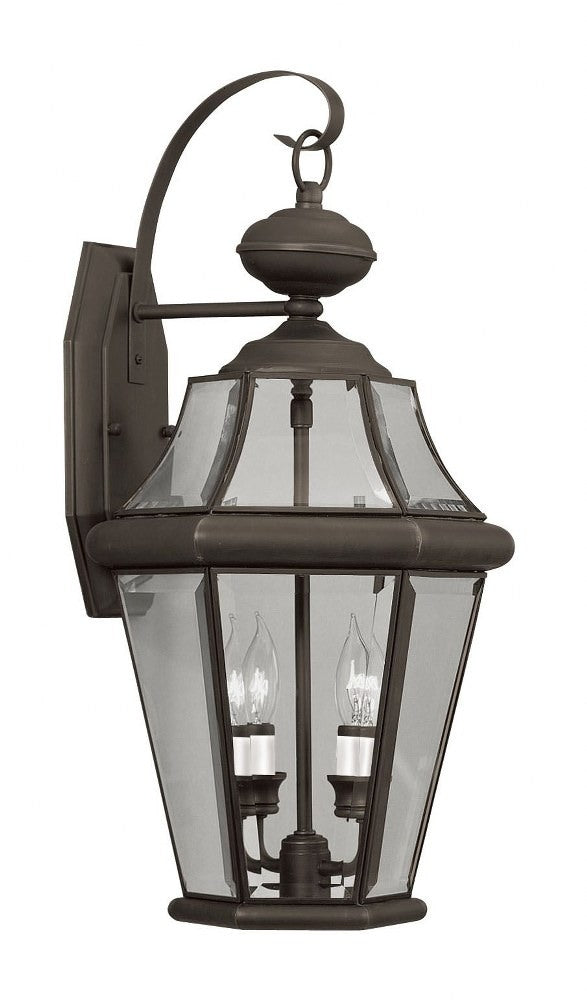 2 Light Outdoor Wall Lantern in Traditional Style 10.25 inches Wide By 20.75 inches High-Bronze Finish Bailey Street Home 218-Bel-731678