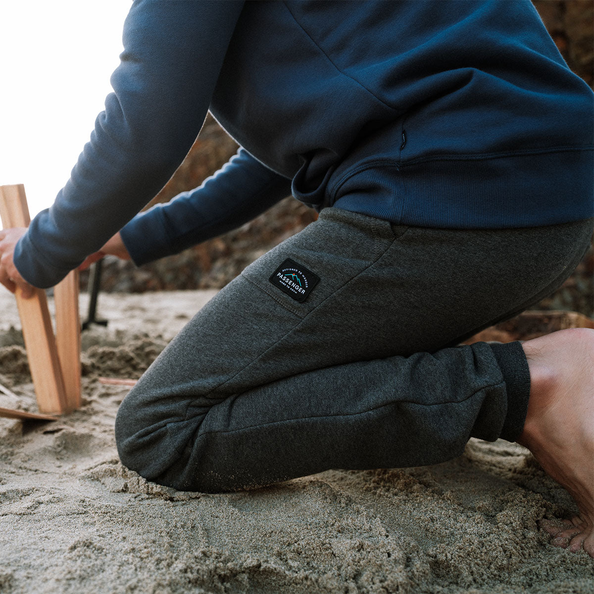 Baja Recycled Sweat Pants - Charcoal Marl