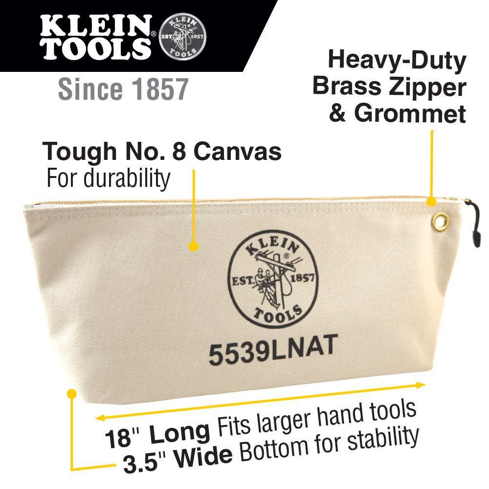 Klein Tools Zipper Canvas Tool Bag Natural 5539LNAT from Klein Tools