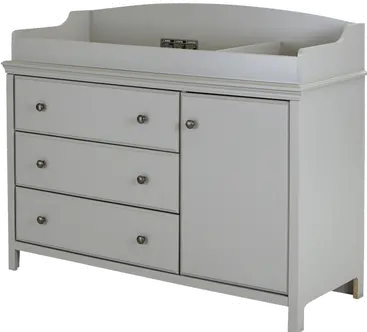 Cotton Candy Gray Changing Table with Removable Changing Station - South Shore