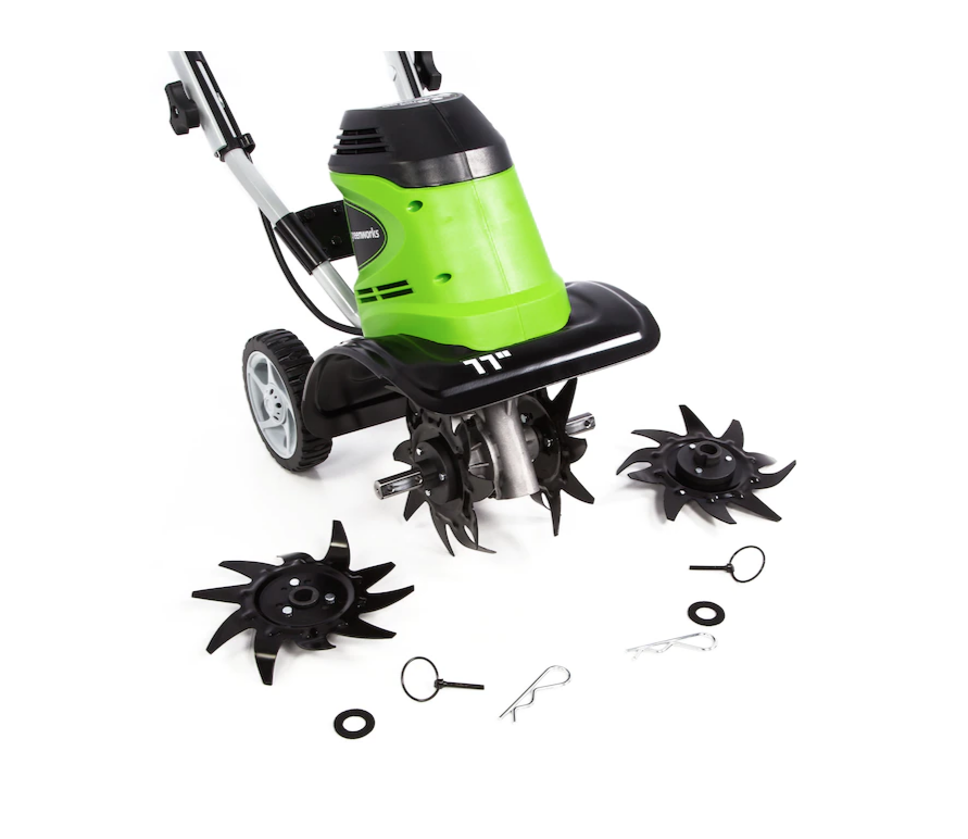 Greenworks TL08B00 8.5-Amp 11-in Forward-rotating Corded Electric Cultivator