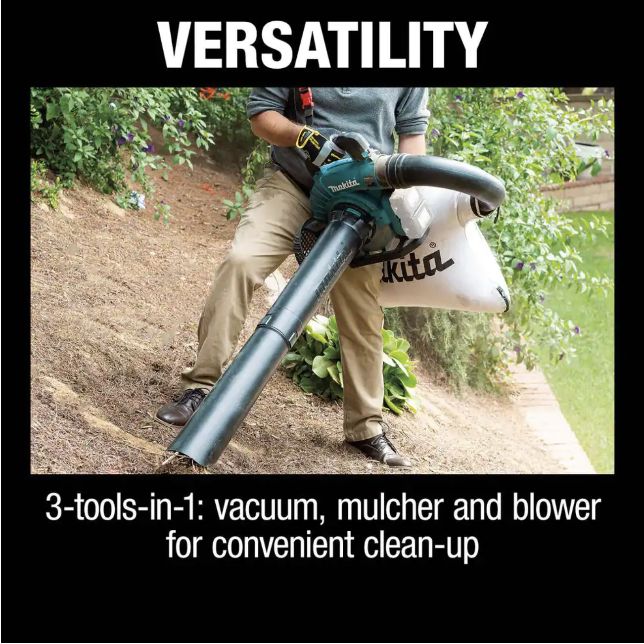 Makita 120MPH 473CFM 18V X2 (36V) LXT Lithium-Ion Brushless Cordless Blower with Vacuum Attachment Kit， Tool-Only (XBU04ZV)