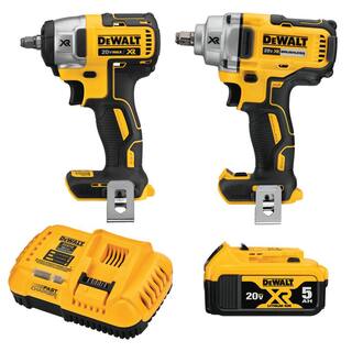 DW 20V MAX XR Cordless Automotive 2 Tool Combo Kit with (1) 12 in. (1) 38 in. Impact Wrench and (1) 5.0Ah Battery DCK205P1