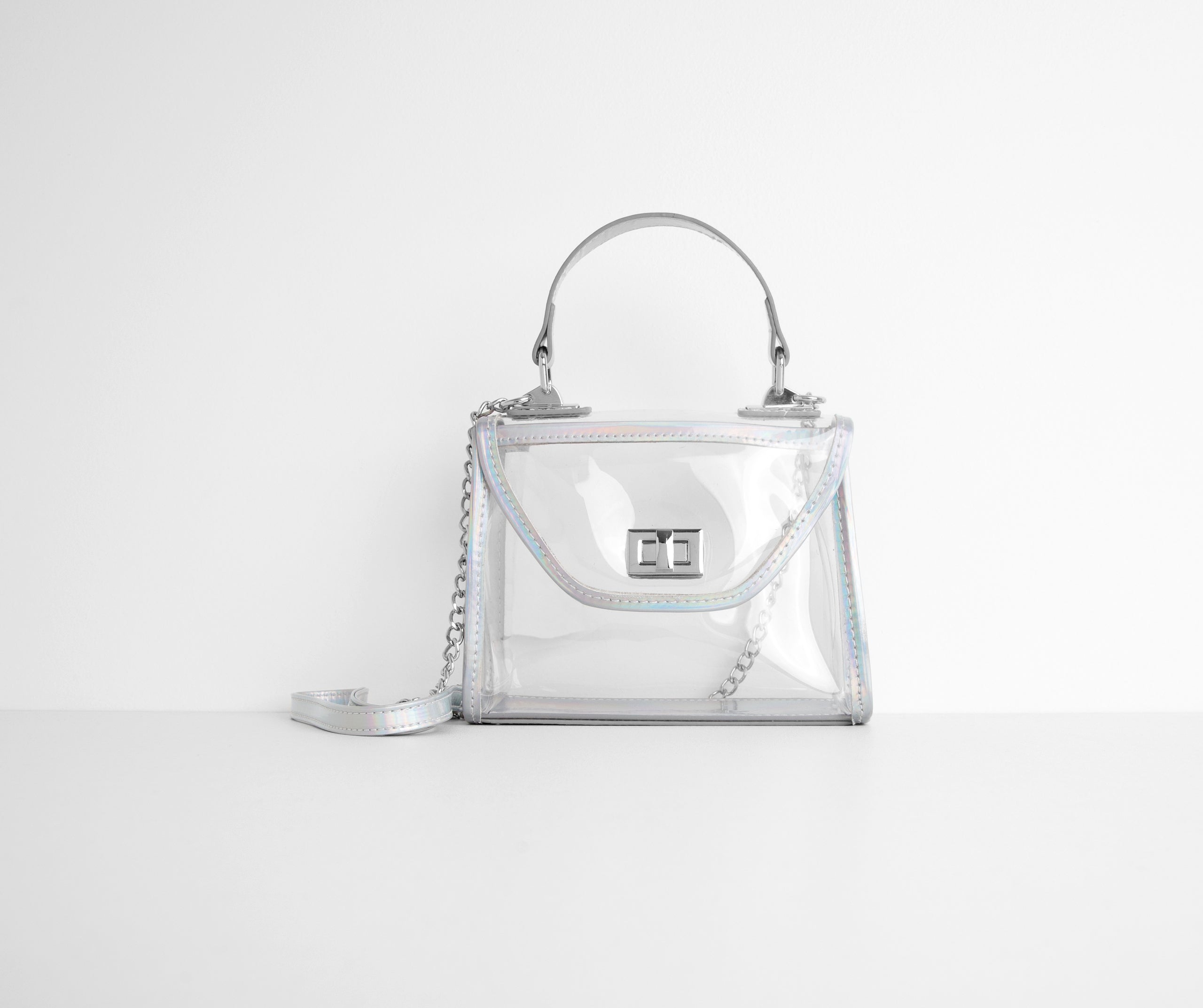 Holographic Trim Clear Mini Purse