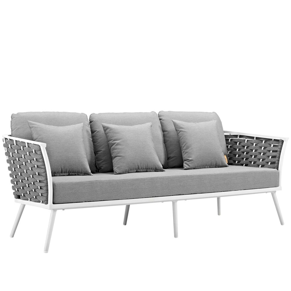 Stance 4 Piece Outdoor Patio Aluminum Sectional Sofa Set   n/a