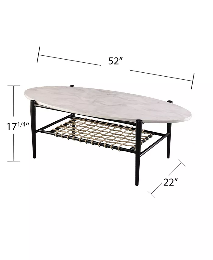 Southern Enterprises Relckin Faux Marble Cocktail Table