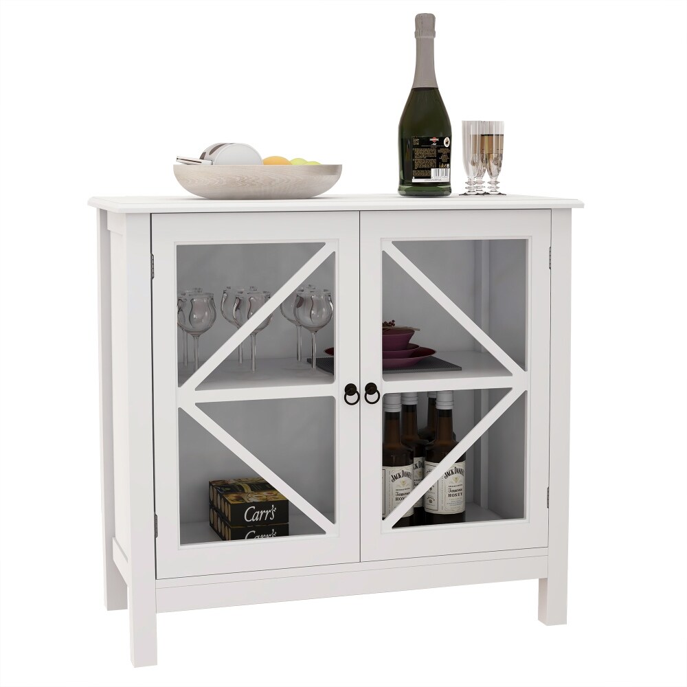 31.5 in. Kitchen Cabinet with Double Glass Doors