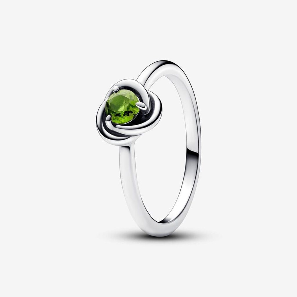 PANDORA  August Spring Green Eternity Circle Ring