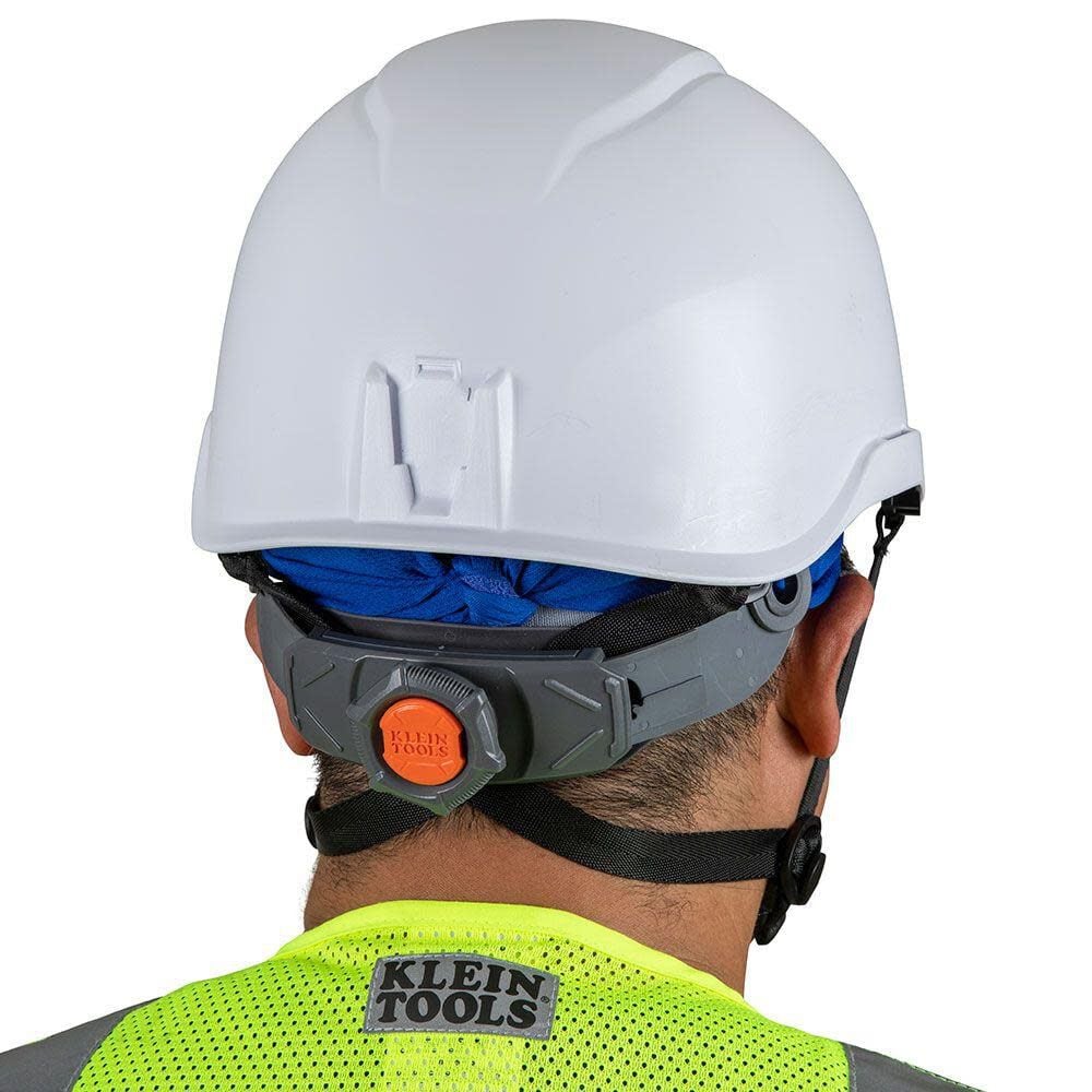 Klein Tools Safety Helmet Non-Vented-Class E with Rechargeable Headlamp Blue 60148 from Klein Tools