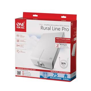 One For All Rural Line Pro Amplified Outdoor HDTV Antenna with Mounting Kit 17411