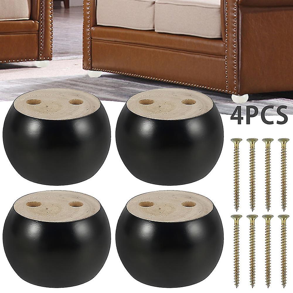 4pcs Furniture Legs Wooden 50mm Height Sofa Legs Eucalyptus Round Bun Furniture Feet Replacement Legs For Couch， Bed