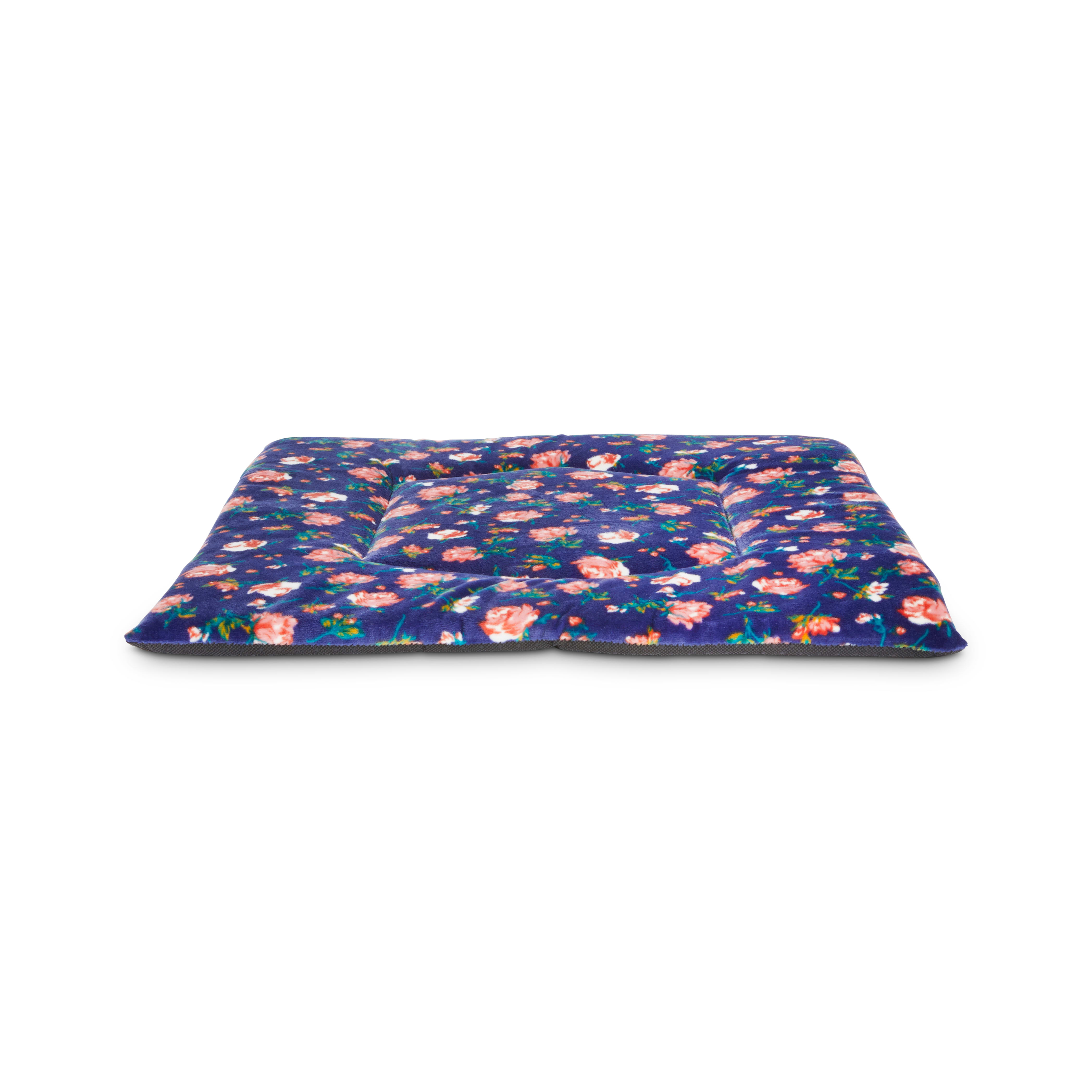 EVERYYAY Snooze Fest Navy Floral Square Lounger Cat Mat， 18