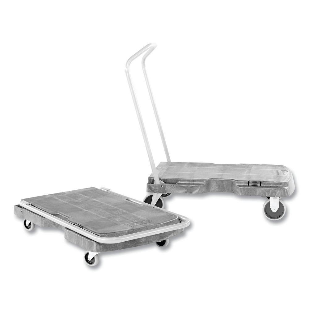 Rubbermaid Commercial Products Utility Duty Triple Trolley with Straight Handle and Casters RCP440000