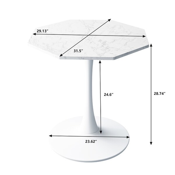 31.5 in. Octagonal Coffee Table with MDF Table Top，Metal Base