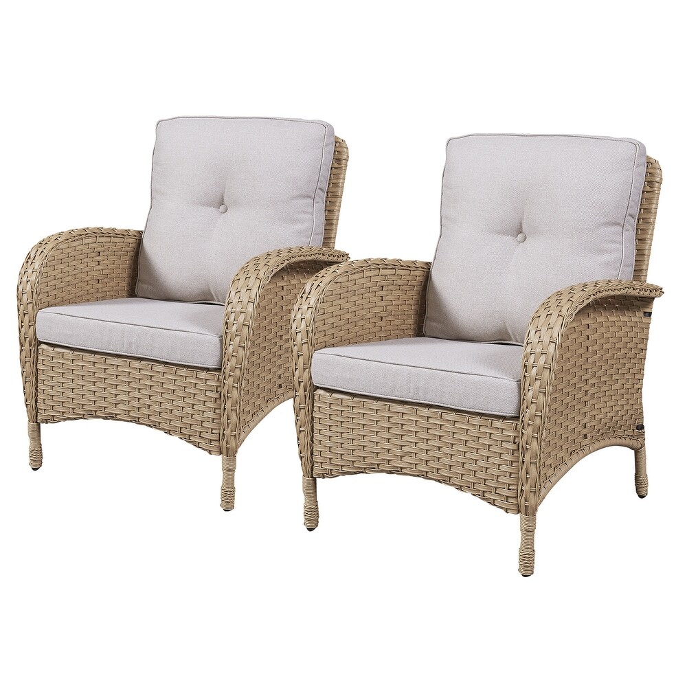 Pocassy Patio Chairs Outdoor Wicker Chair Dining Chairs