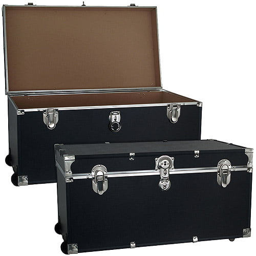 Seward Trunk Traveler 31 in. Locking Trunk with Wheels - Black