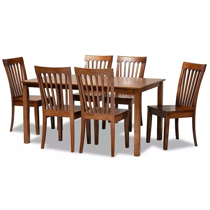 Baxton Studio Erion Dining Chair and Table 7-piece Set